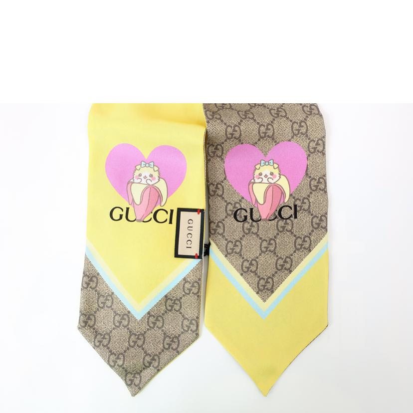 GUCCI グッチ/ばなにゃ バナナにひそむにゃんこ スカーフ イエロー 猫//SAランク/65