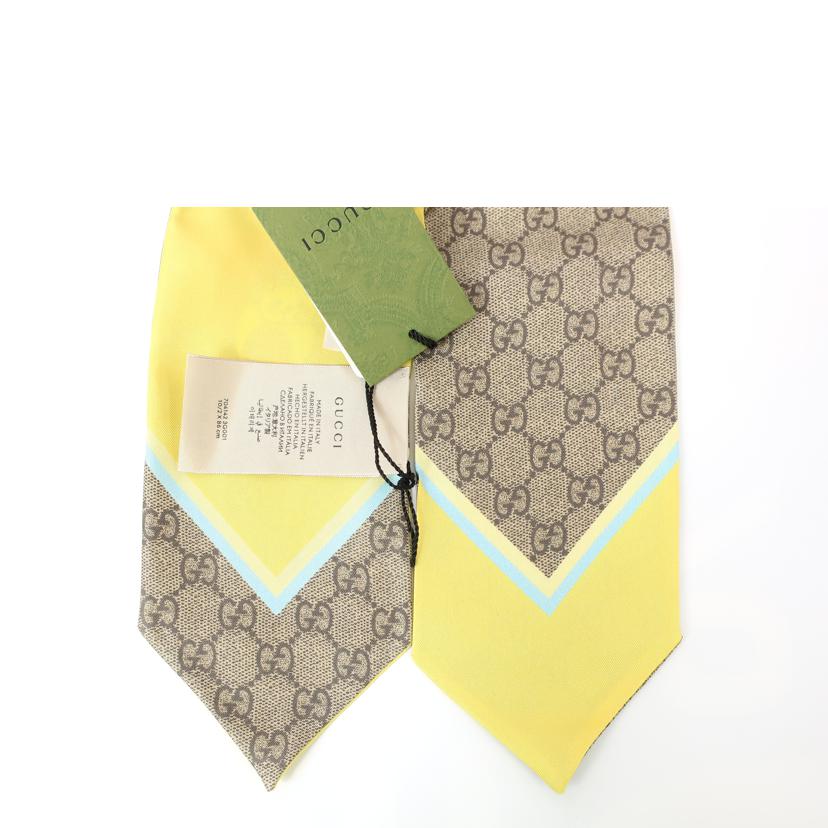 GUCCI グッチ/ばなにゃ バナナにひそむにゃんこ スカーフ イエロー 猫//SAランク/65