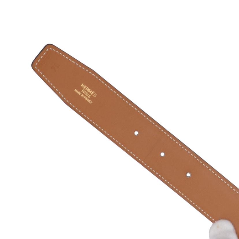 HERMES エルメス/ダブルHサークルバックル/ヴォーエプソン/ゴールド//□B刻 38/Aランク/75