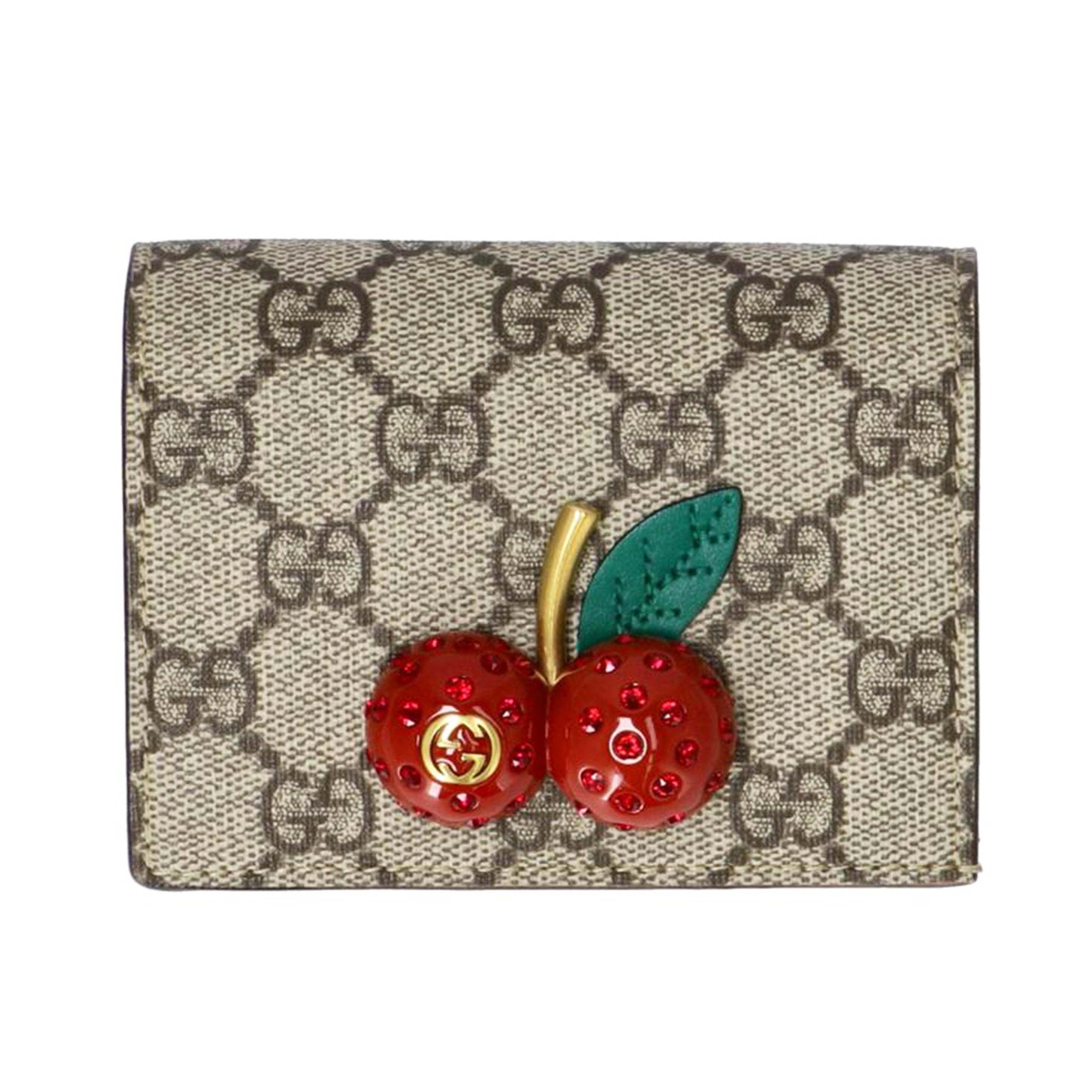 GUCCI グッチ/GGスプリームチェリーコンパクトウォレット/476050//2091/Aランク/75