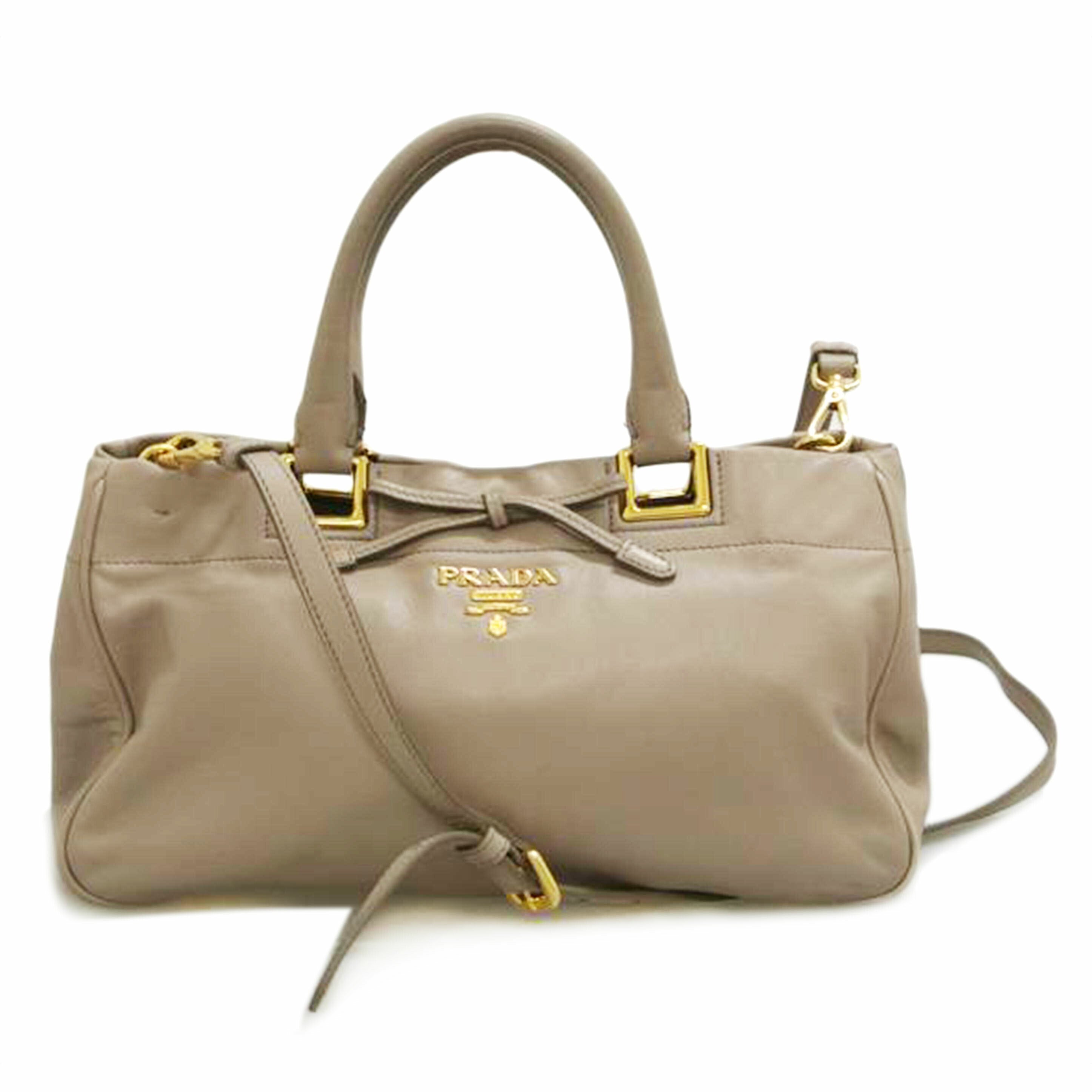 PRADA プラダ/レザー2WAYバッグ ベージュ系//25/Bランク/87