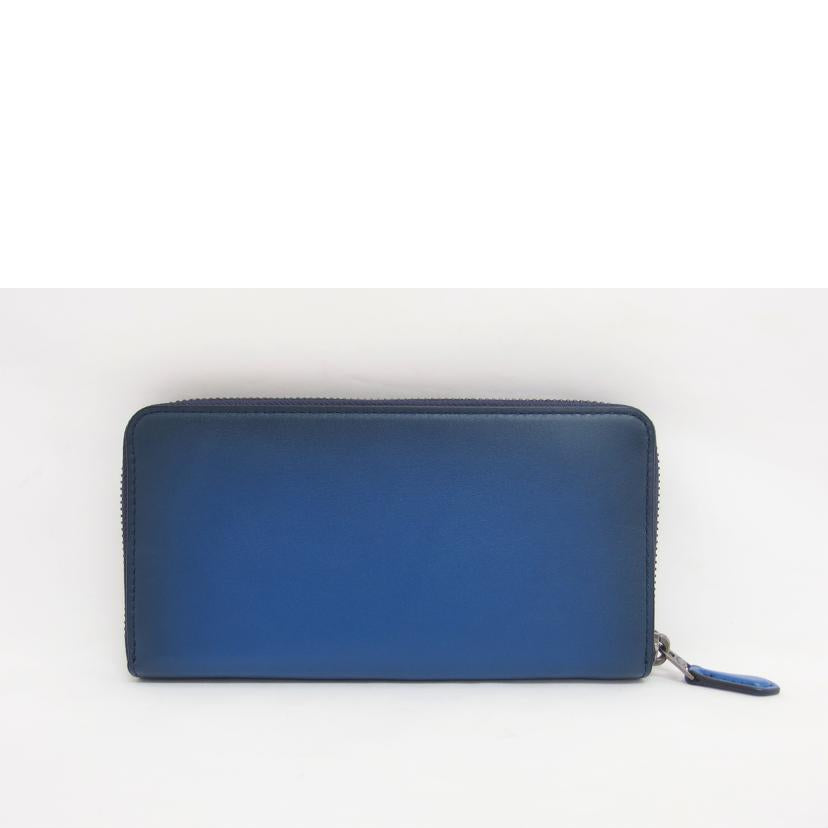 COACH コーチ/アコーディオンジップウォレット/バーニーシュッドグラブタンレザー/ブルー/54812//B1780/Aランク/04