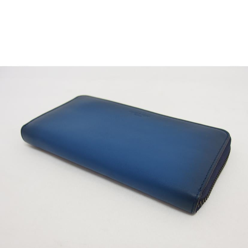 COACH コーチ/アコーディオンジップウォレット/バーニーシュッドグラブタンレザー/ブルー/54812//B1780/Aランク/04