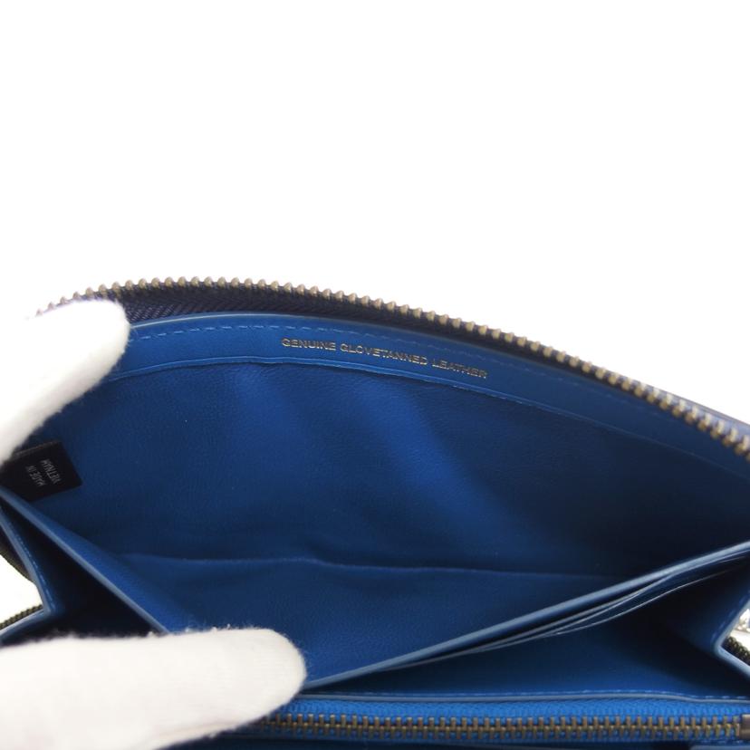 COACH コーチ/アコーディオンジップウォレット/バーニーシュッドグラブタンレザー/ブルー/54812//B1780/Aランク/04