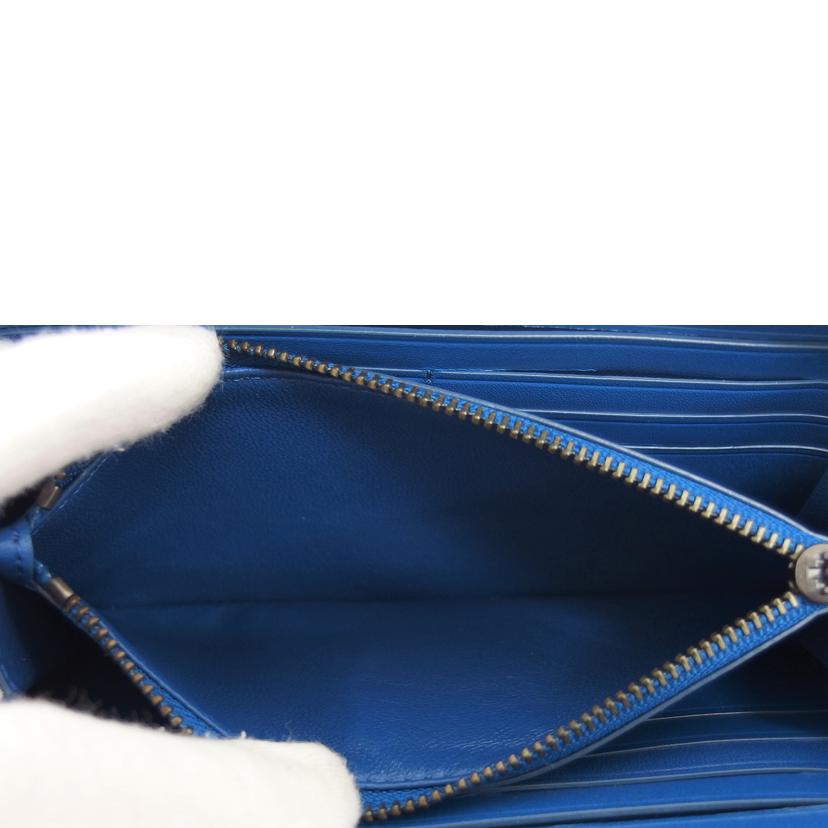 COACH コーチ/アコーディオンジップウォレット/バーニーシュッドグラブタンレザー/ブルー/54812//B1780/Aランク/04