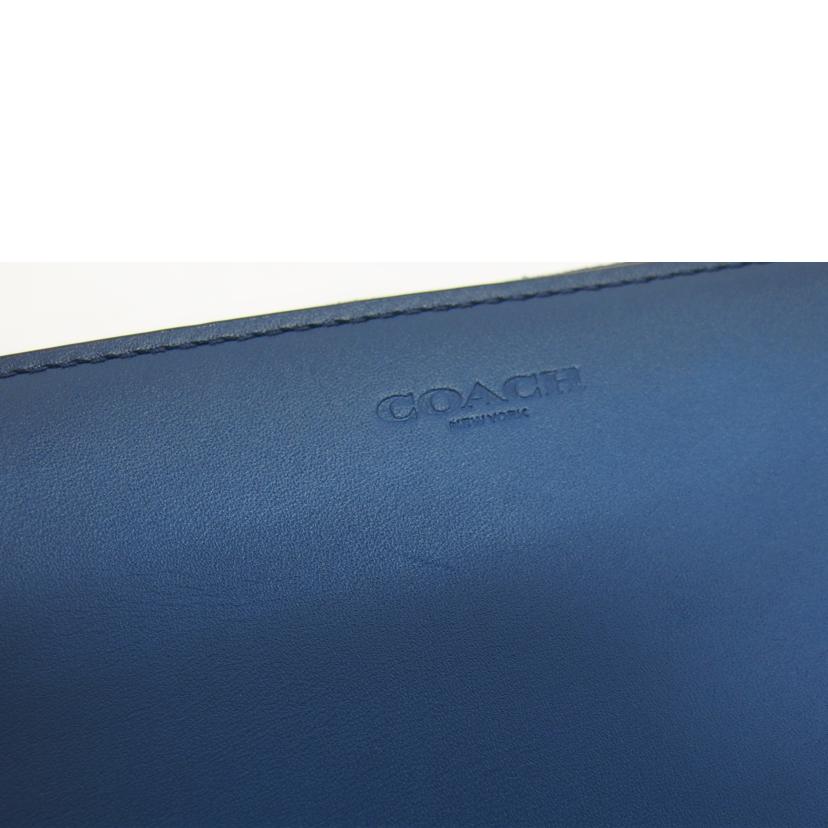 COACH コーチ/アコーディオンジップウォレット/バーニーシュッドグラブタンレザー/ブルー/54812//B1780/Aランク/04