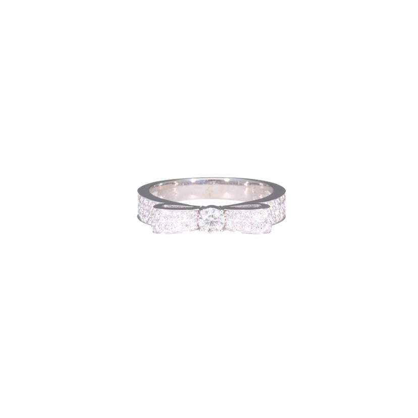 / K18WGダイヤリング0.16/0.38ct//ABランク/75