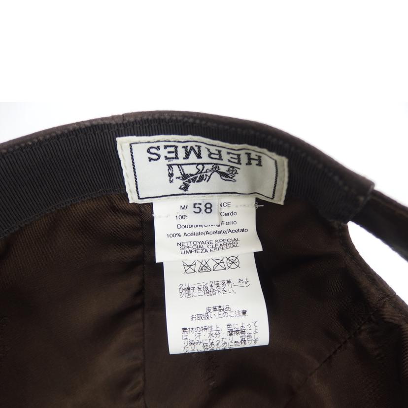 HERMES エルメス/ゴートレザー(山羊革)キャップ//ABランク/82