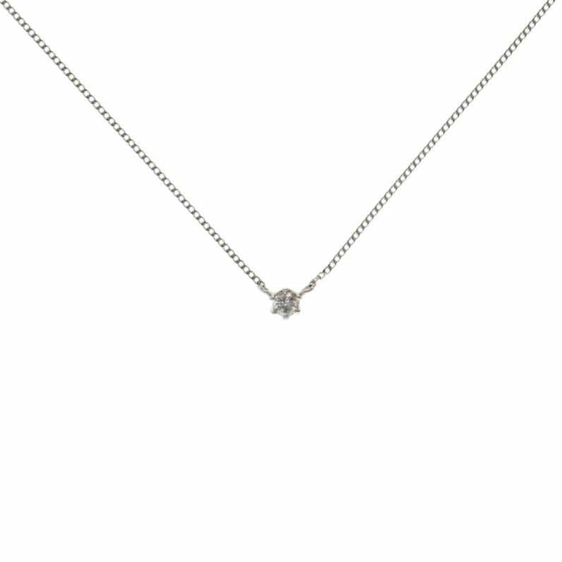 Pt850/Pt850ダイヤネックレス 0.10/1.8//0.10/Aランク/75