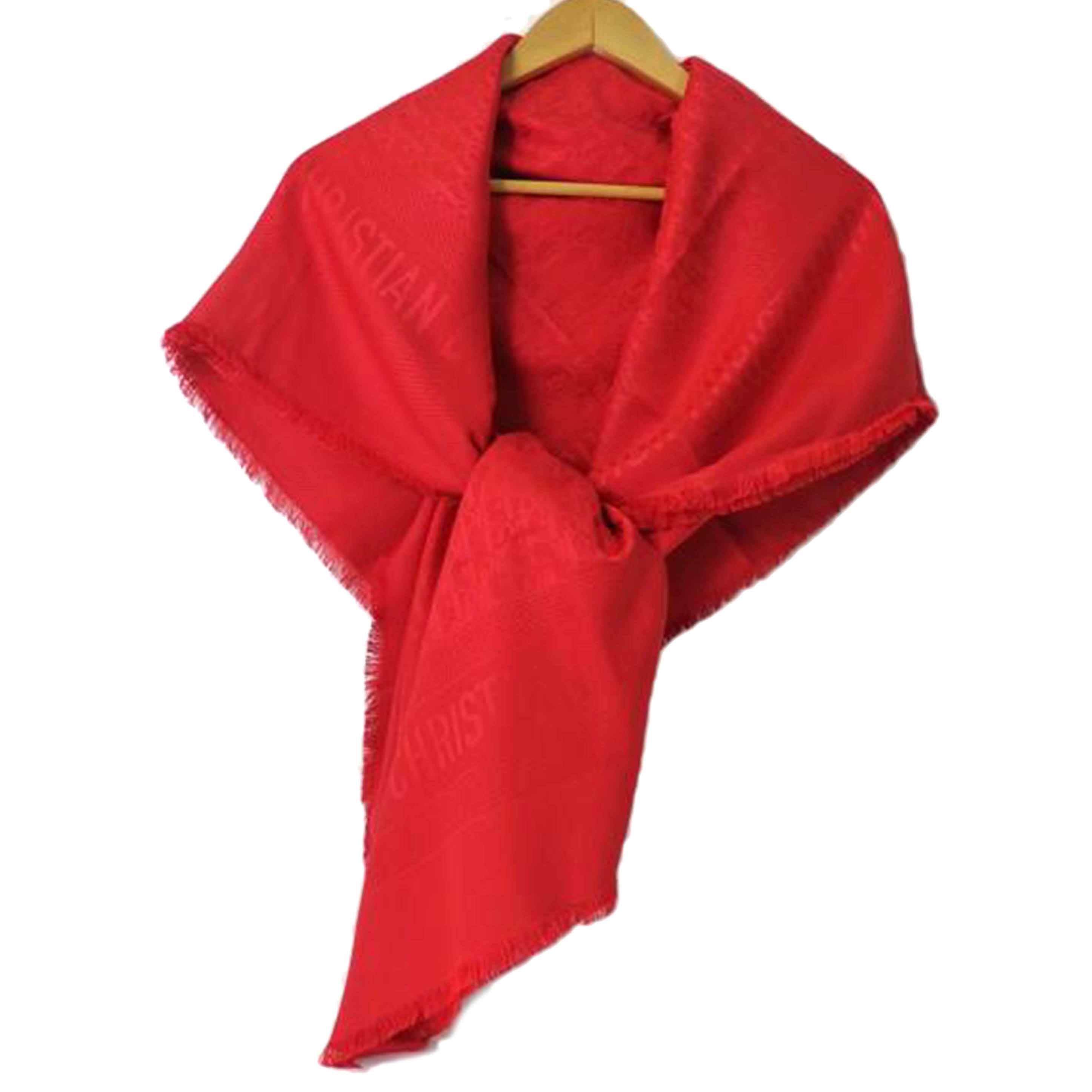 Christian Dior クリスチャンディオール/トロッタースカーフ/ウール70%シルク30%/赤//Aランク/84