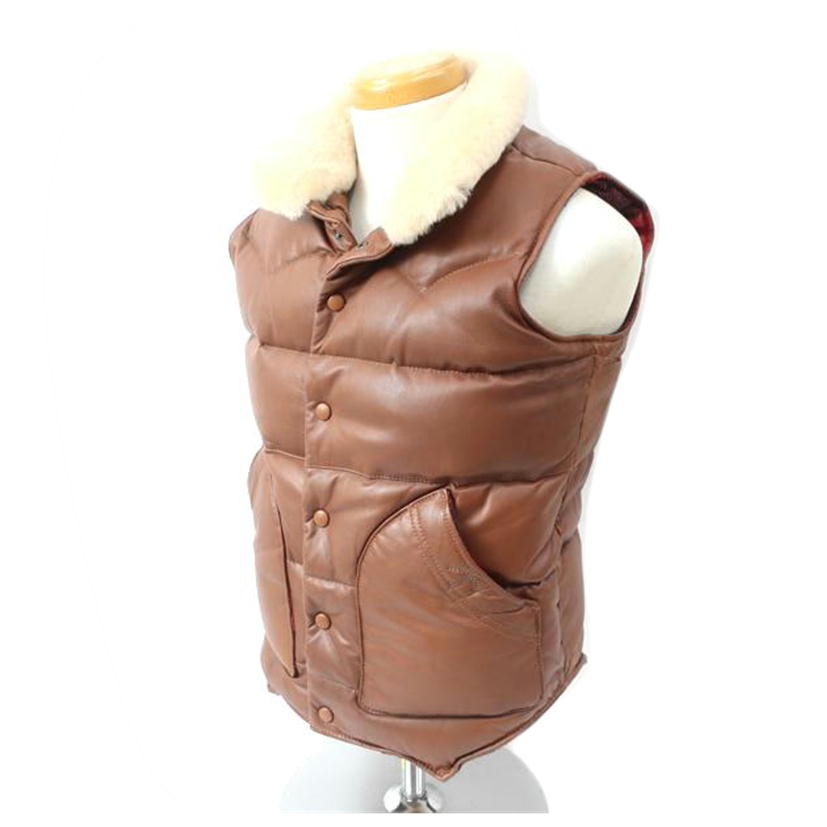 TMT ティーエムティー/レザーダウンベスト/Sサイズ/ブラウン チェック/TJK-F1103//Bランク/65