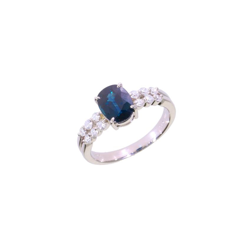 /◎ PT900サファイアダイヤリングS2.13/D0.36ct//Aランク/75