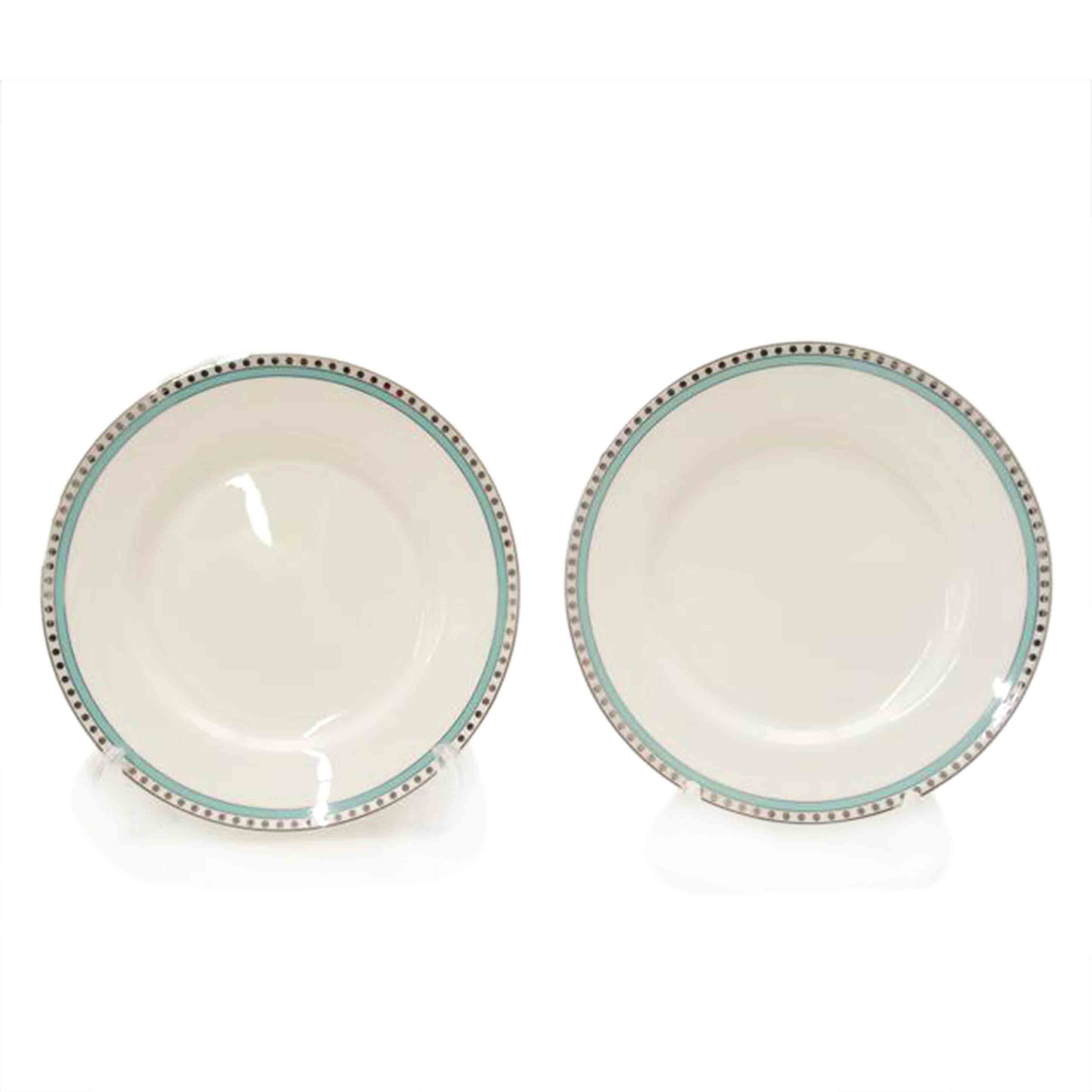 ティファニー/ティファニー プラチナブルーバンド デザートプレート ペア//SAランク/69