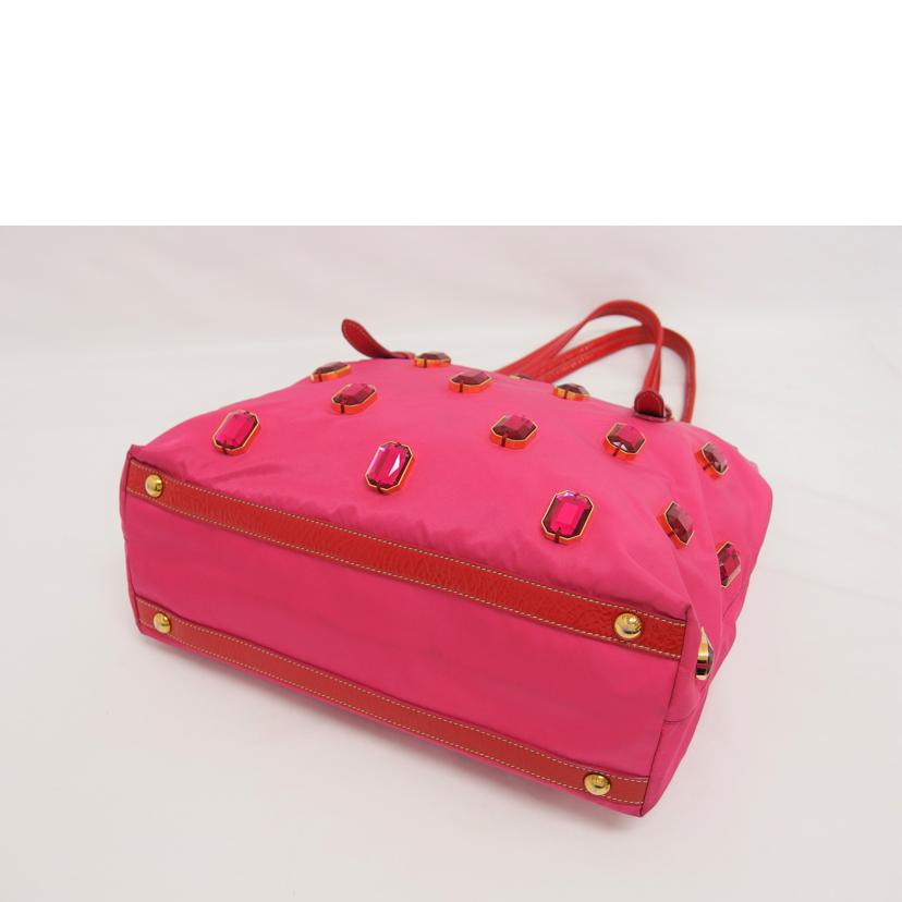 PRADA プラダ/ナイロンビジュートートバッグ/ピンク/BR4138//31/ABランク/04