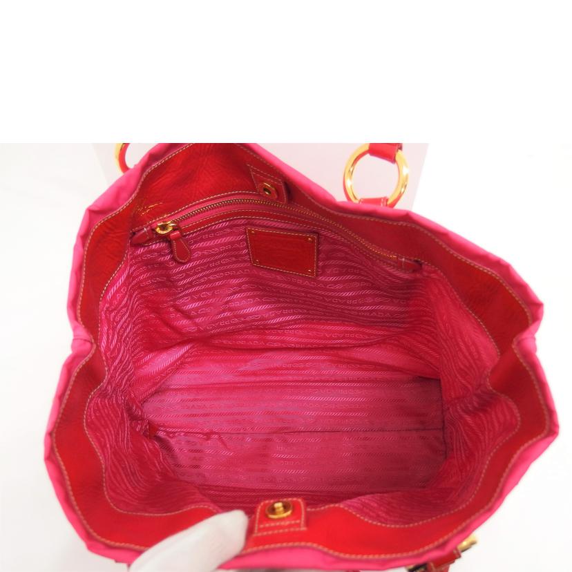PRADA プラダ/ナイロンビジュートートバッグ/ピンク/BR4138//31/ABランク/04