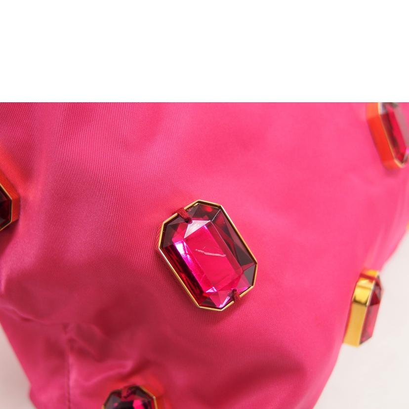 PRADA プラダ/ナイロンビジュートートバッグ/ピンク/BR4138//31/ABランク/04