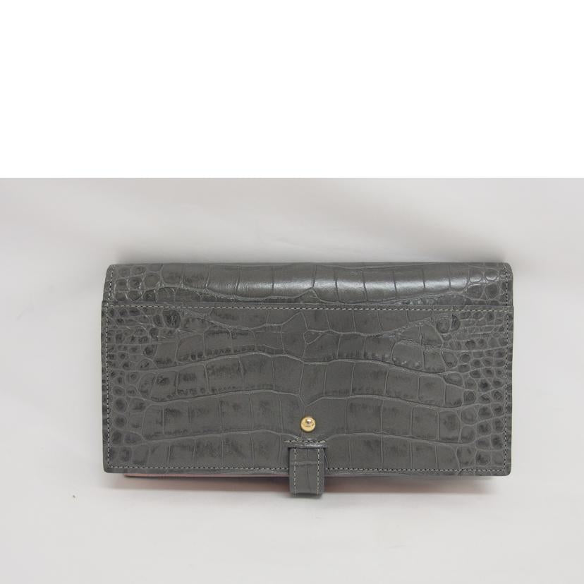 A.D.M.J エーディーエムジェイ/クロコ型押し/ミツバチモチーフクリスタル/二つ折り長財布//SAランク/04