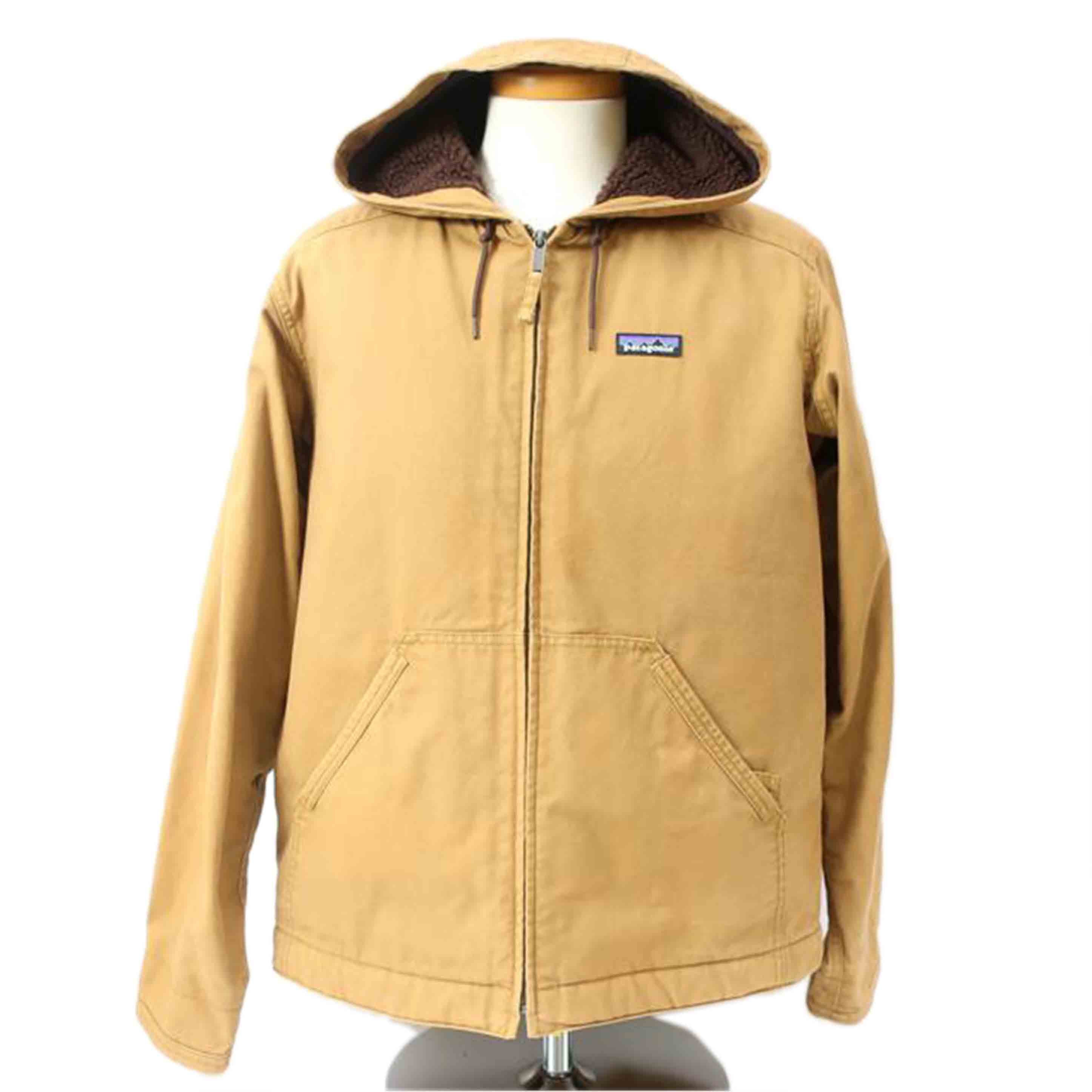 Patagonia パタゴニア/ラインドキャンバスフーディー ジャケット/Mサイズ/ライトカーキ×ブラウン/27163//ABランク/65