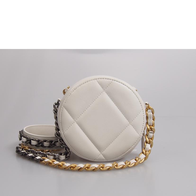 CHANEL シャネル/マトラッセ/ラウンドチェーンショルダー/白//30033427/Aランク/76