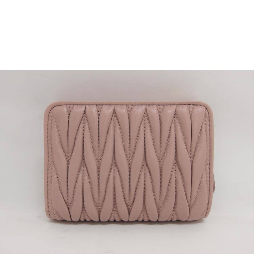 miu miu ミュウミュウ/マテラッセ/L字ファスナー三つ折り財布/ピンク/5ML002//SAランク/04