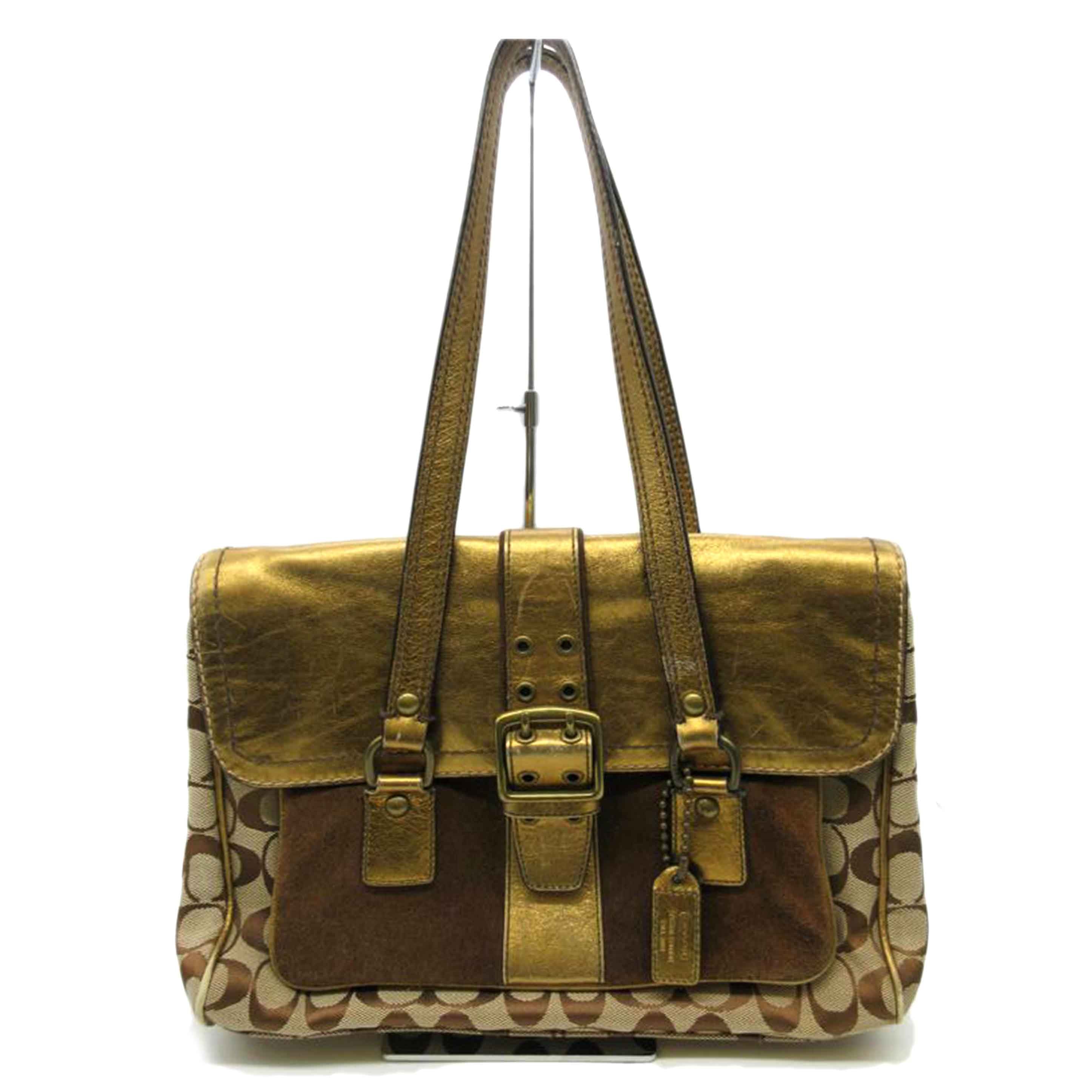 COACH コーチ/サッチェル/キャンバス×スエードトートバッグ/1498//H04U/Bランク/13