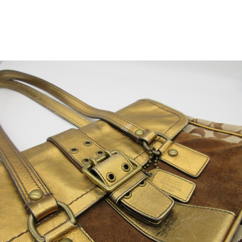 COACH コーチ/サッチェル/キャンバス×スエードトートバッグ/1498//H04U/Bランク/13
