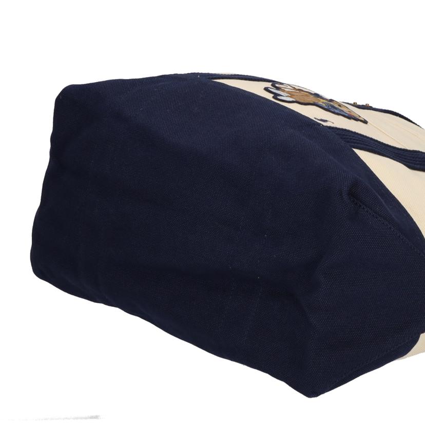 RALPH LAUREN ラルフローレン/キャンバス ミディアム POLOベア トート/WAPOBAG0G620350//Aランク/75