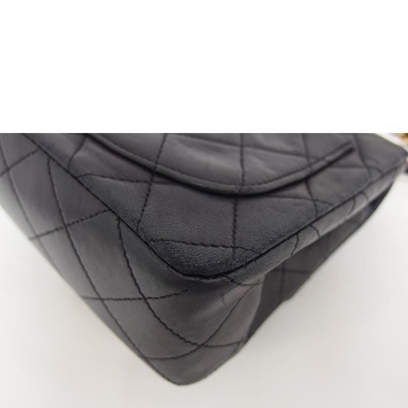 CHANEL シャネル ラムスキン ココマーク/ミニマトラッセ/シングルチェーンショルダーバッグ/ブラック//146****/ABランク/04