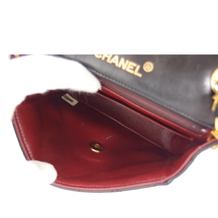 CHANEL シャネル ラムスキン ココマーク/ミニマトラッセ/シングルチェーンショルダーバッグ/ブラック//146****/ABランク/04