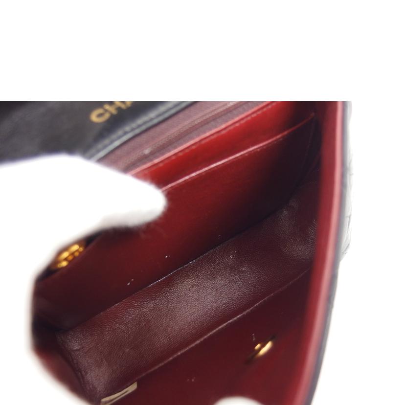 CHANEL シャネル ラムスキン ココマーク/ミニマトラッセ/シングルチェーンショルダーバッグ/ブラック//146****/ABランク/04