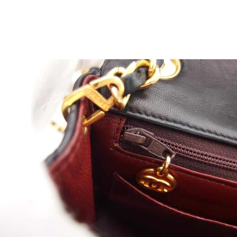 CHANEL シャネル ラムスキン ココマーク/ミニマトラッセ/シングルチェーンショルダーバッグ/ブラック//146****/ABランク/04
