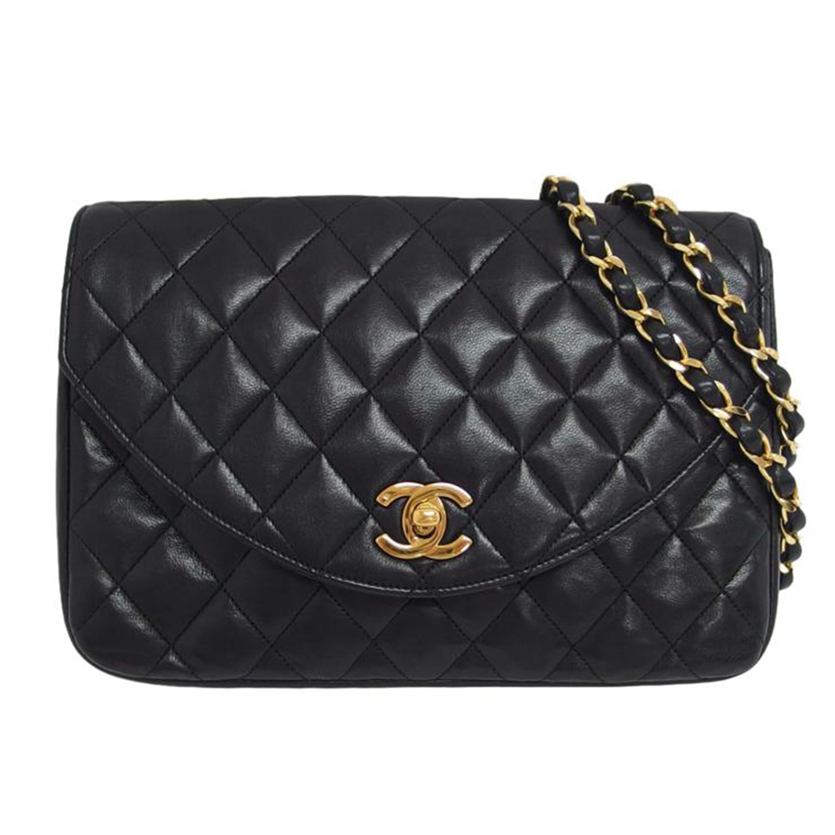 CHANEL シャネル ココマーク/マトラッセ/ラウンドフラップ/ラムチェーンショルダーバッグ/ブラック//077****/ABランク/04