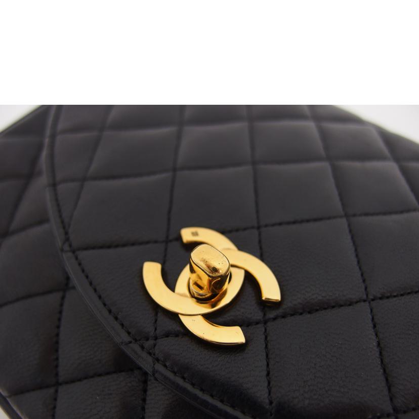 CHANEL シャネル ココマーク/マトラッセ/ラウンドフラップ/ラムチェーンショルダーバッグ/ブラック//077****/ABランク/04