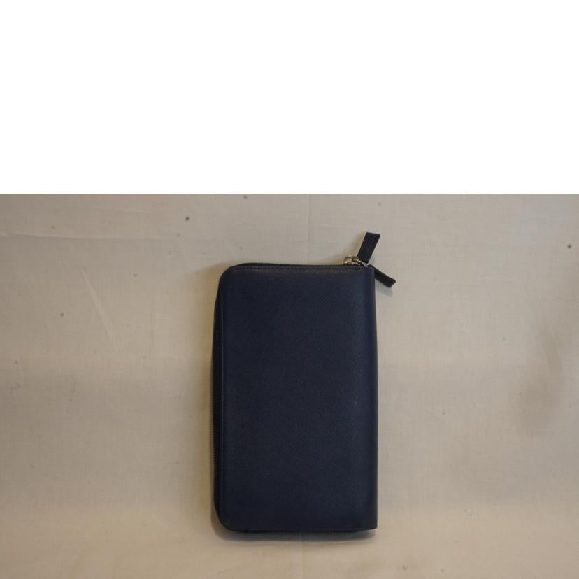 PRADA プラダ/サフィアーノレザーWファスナーウォレットポーチ//107/ABランク/92