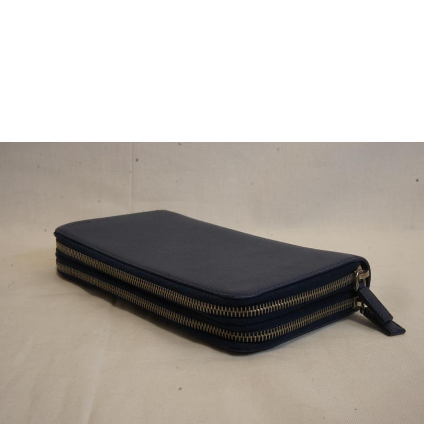 PRADA プラダ/サフィアーノレザーWファスナーウォレットポーチ//107/ABランク/92