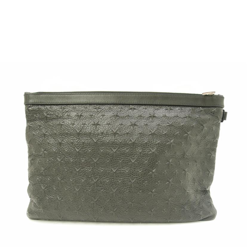 JIMMY CHOO ジミーチュウ 黒 カーフレザー A4対応 スター /デレククラッチバッグ/ブラック/DEREK EMG 154//27GXJL/SAランク/69