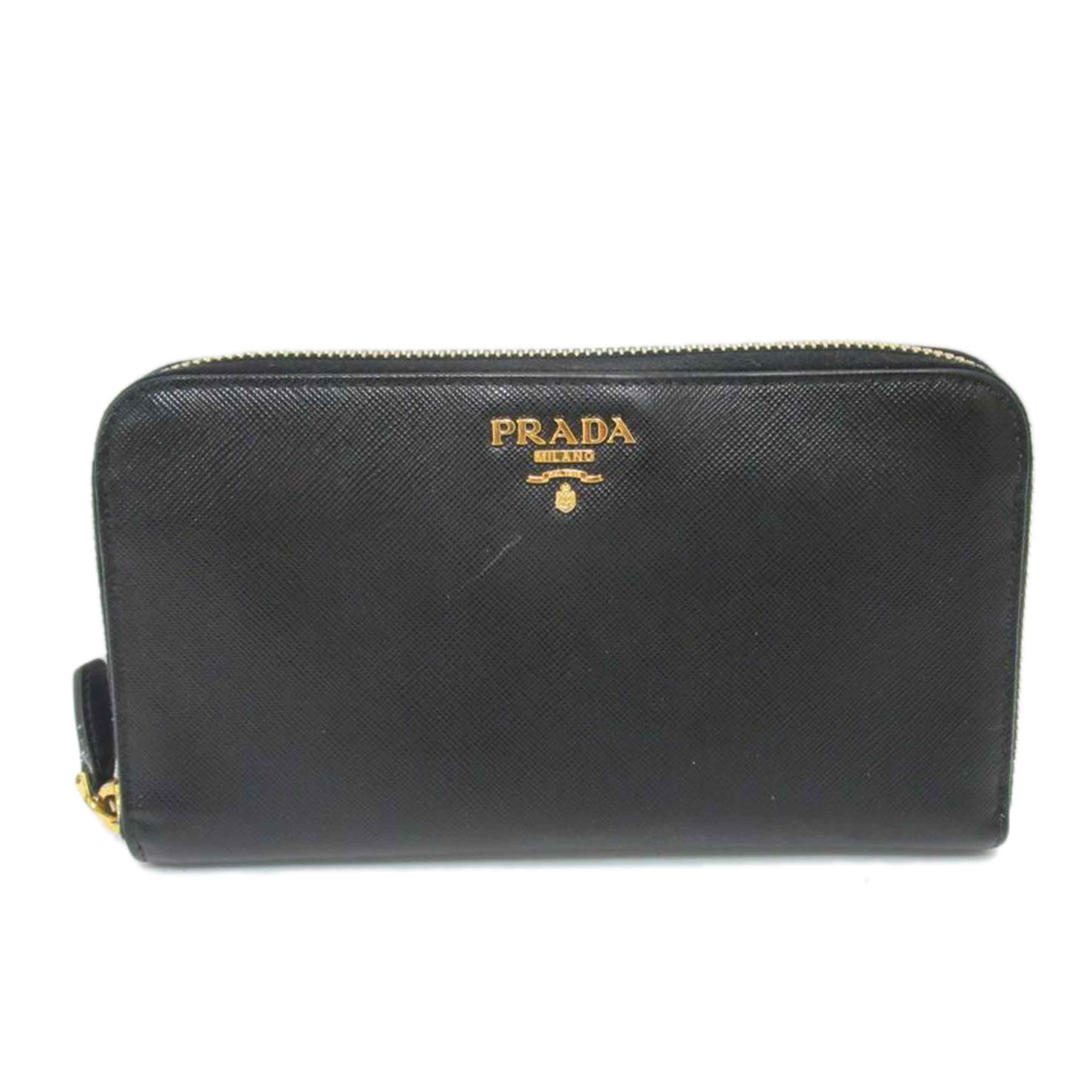 PRADA/ラウンドファスナー長財布/サフィアーノ/IM0506//Bランク/63