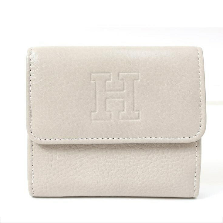 HIROFU ヒロフ/レザー二つ折り財布 ミニ財布 ライトグレー//SAランク/65