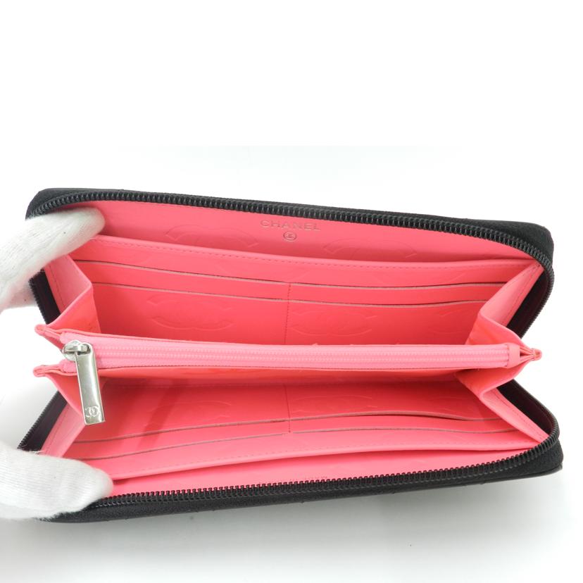 CHANEL シャネル レディース/カンボンライン・ラウンドファスナー長財布/ブラック/A50078//17479493/Aランク/69