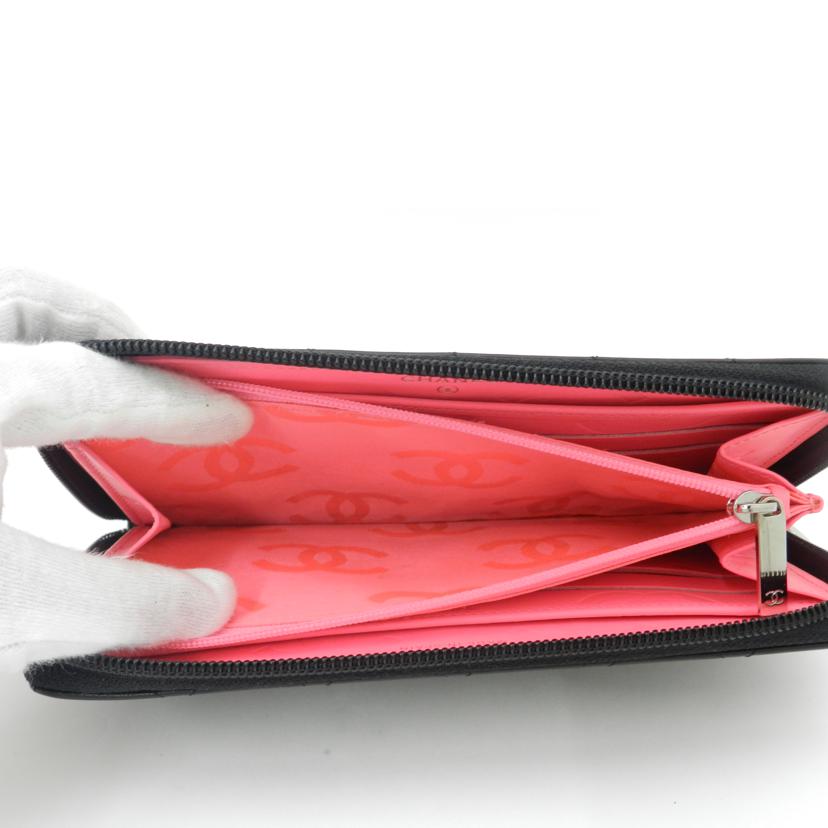 CHANEL シャネル レディース/カンボンライン・ラウンドファスナー長財布/ブラック/A50078//17479493/Aランク/69