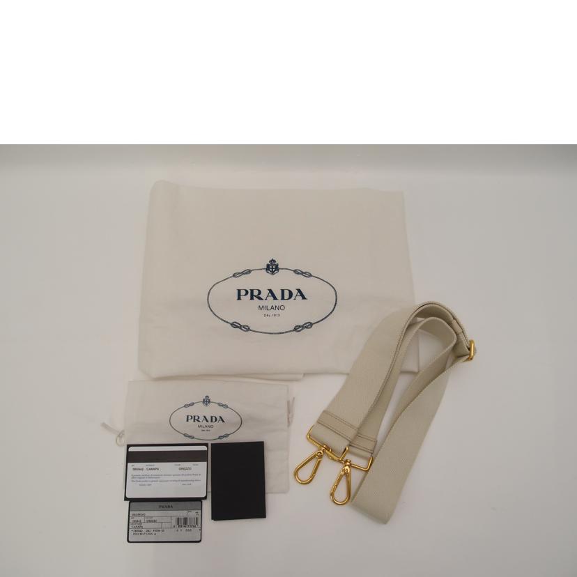 PRADA プラダ トートバッグ ハンドバッグ 2way ショルダー キャンバス 生成り色/カナパトート2way/GREZZO/1BG642//204/ABランク/69