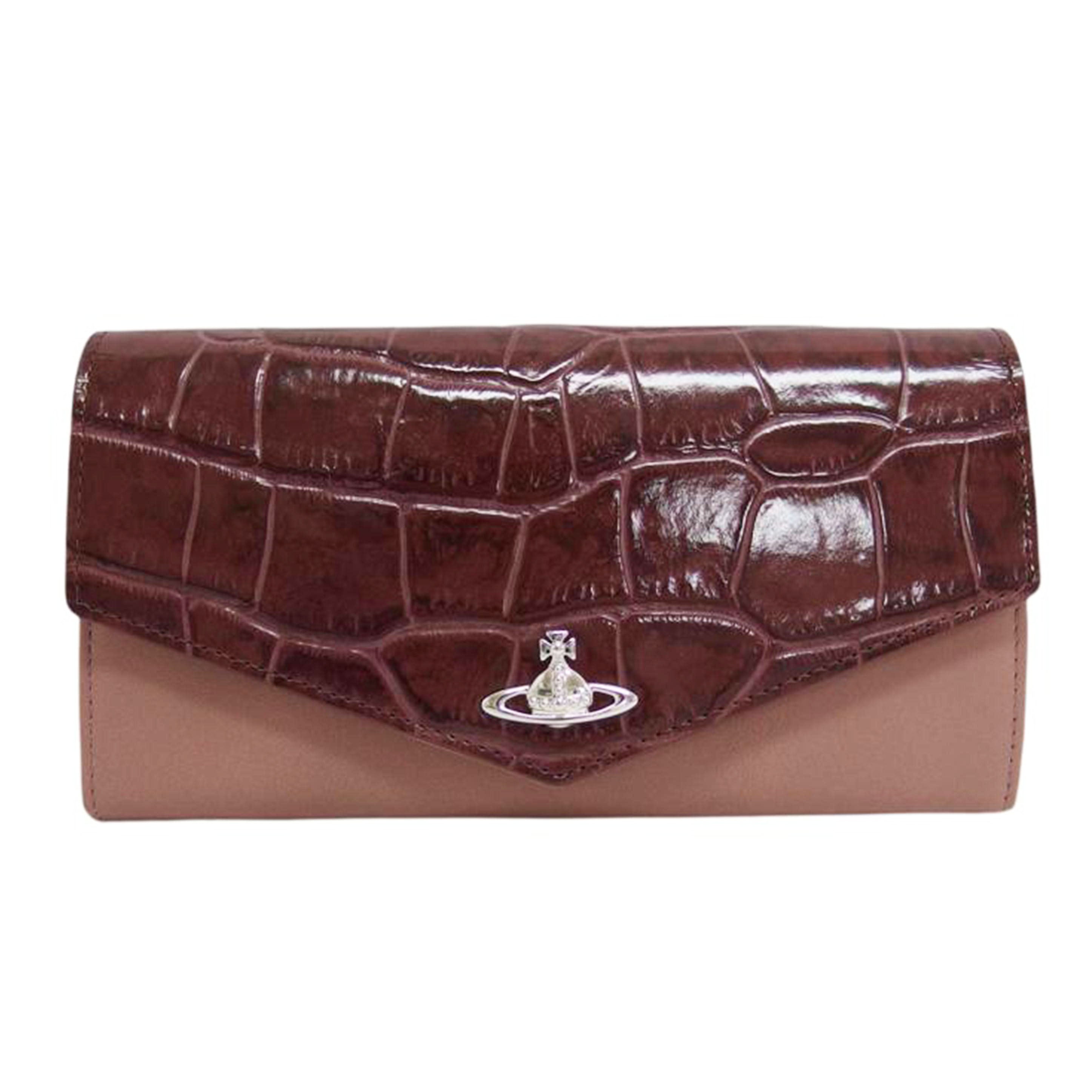 Vivienne Westwood ヴィヴィアンウエストウッド/型押しレザー二つ折り長財布/バイカラー//SAランク/04