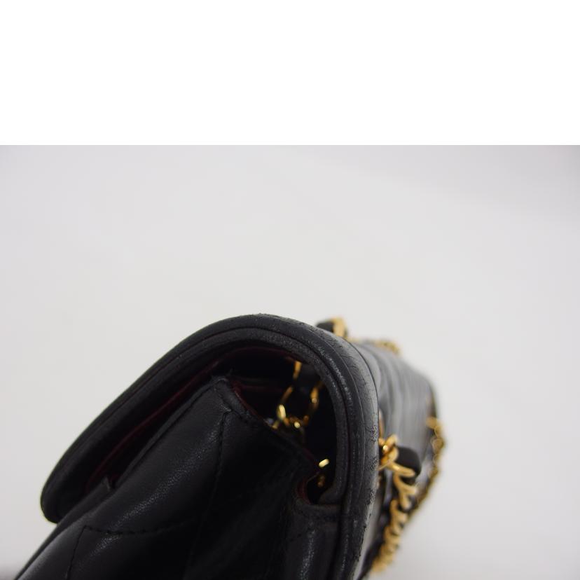 CHANEL シャネル ココマーク /マトラッセ/ラムスキン/コンビ金具/Wチェーンショルダーバッグ/ブラック//268****/ABランク/04