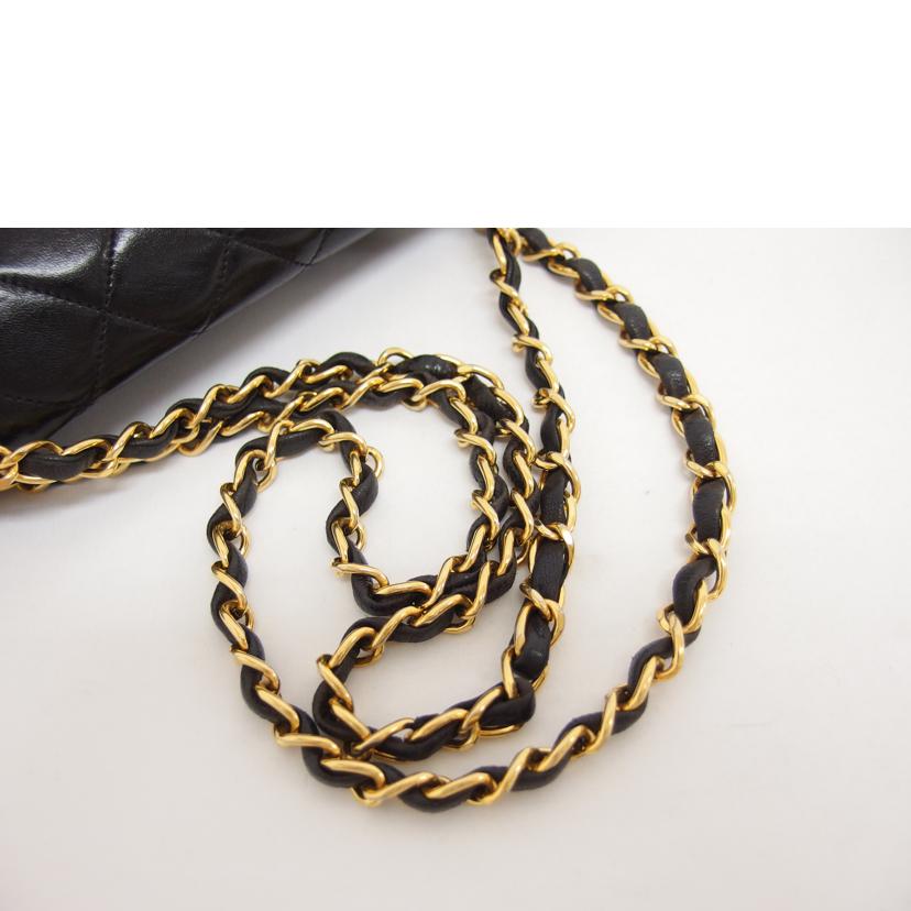 CHANEL シャネル ココマーク /マトラッセ/ラムスキン/コンビ金具/Wチェーンショルダーバッグ/ブラック//268****/ABランク/04