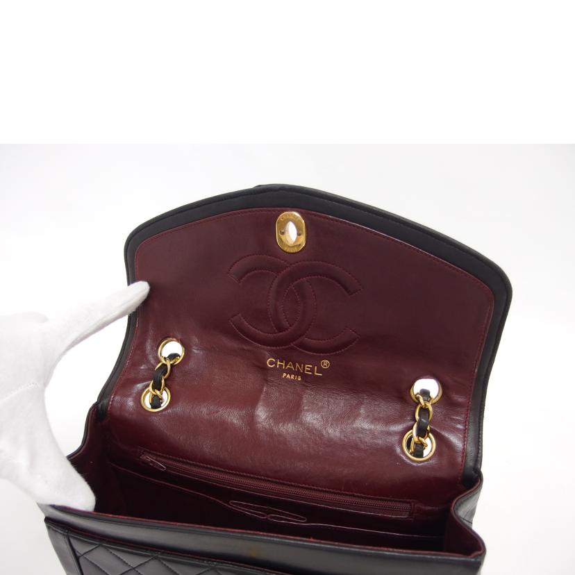 CHANEL シャネル ココマーク /マトラッセ/ラムスキン/コンビ金具/Wチェーンショルダーバッグ/ブラック//268****/ABランク/04