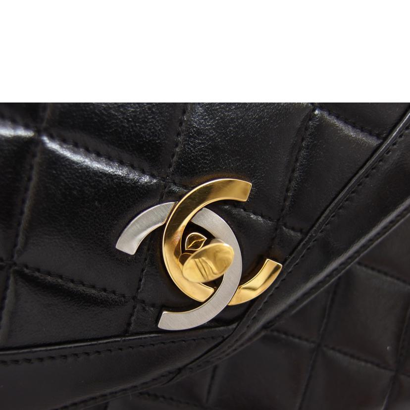 CHANEL シャネル ココマーク /マトラッセ/ラムスキン/コンビ金具/Wチェーンショルダーバッグ/ブラック//268****/ABランク/04