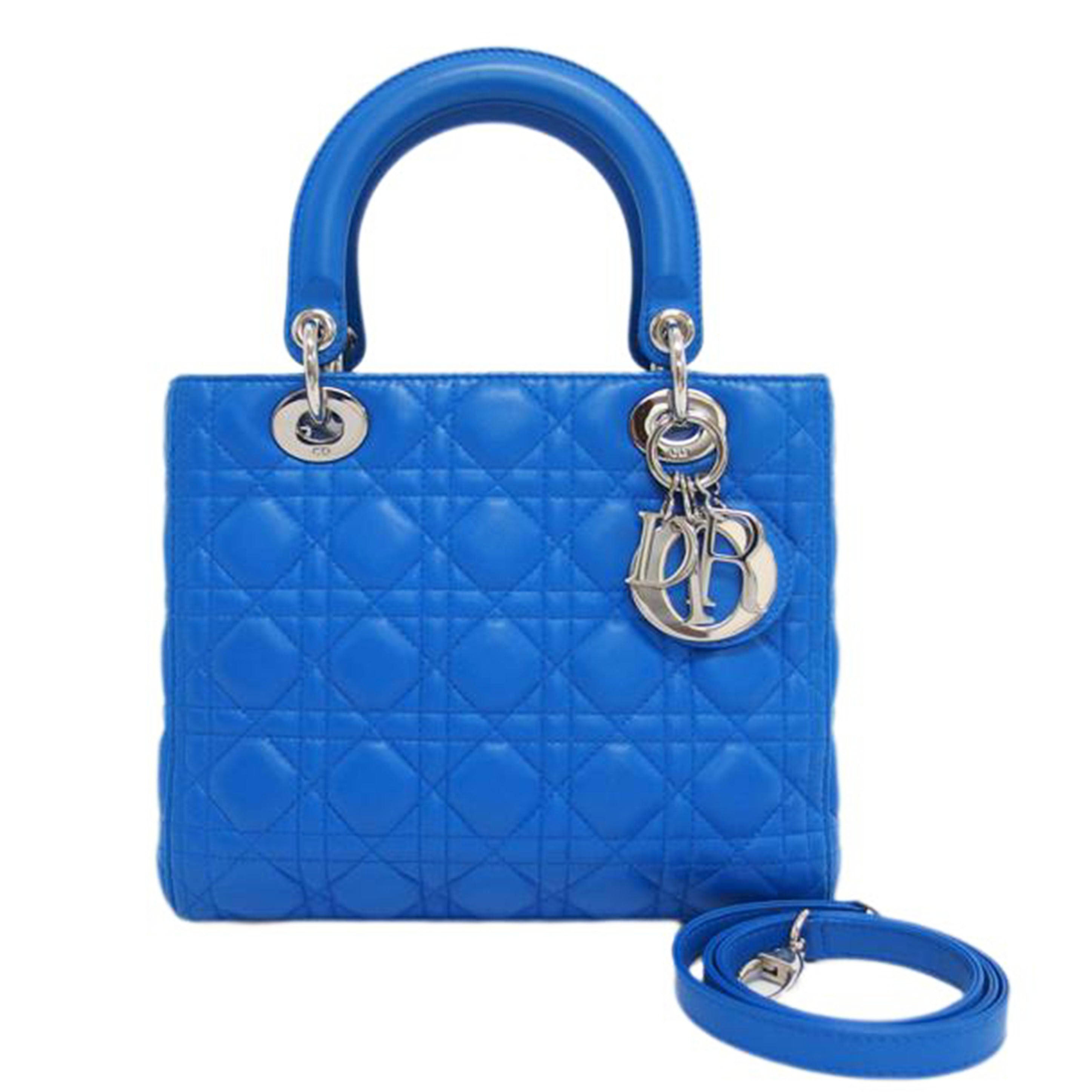 Dior ディオール/レディディオール/カナージュミディアム/シルバー金具/2WAYバッグ/ブルー//15-BO-0163/ABランク/04