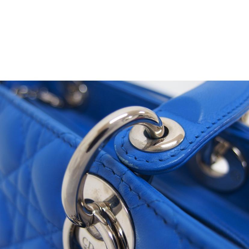 Dior ディオール/レディディオール/カナージュミディアム/シルバー金具/2WAYバッグ/ブルー//15-BO-0163/ABランク/04
