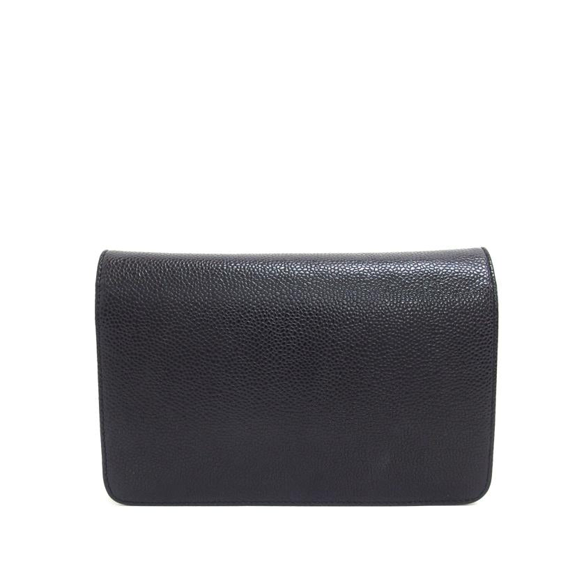 CHANEL シャネル/ココマーク/キャビアスキンチェーンウォレット/ブラック//218*****/ABランク/04