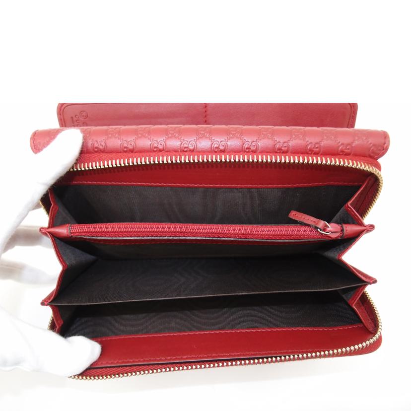 GUCCI グッチ/グッチシマラウンドジップ長財布/レッド/449864//584046/ABランク/69